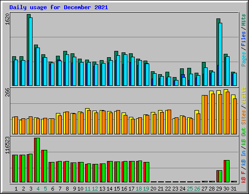 Daily usage for December 2021