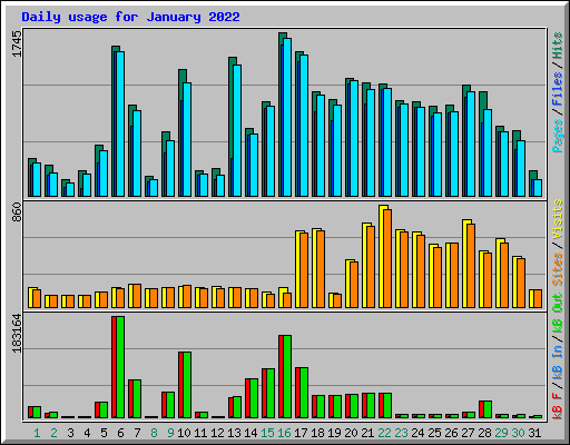 Daily usage for January 2022