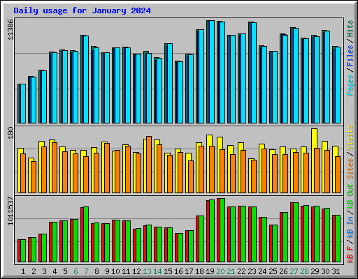 Daily usage for January 2024