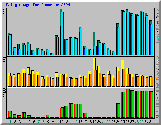 Daily usage for December 2024