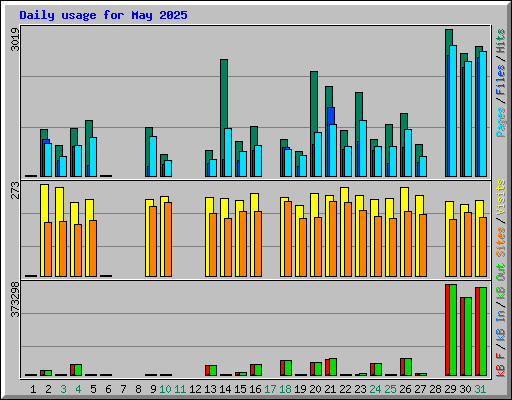 Daily usage for May 2025
