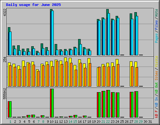 Daily usage for June 2025