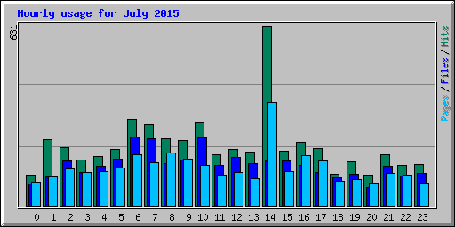 Hourly usage for July 2015