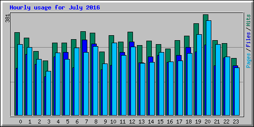 Hourly usage for July 2016