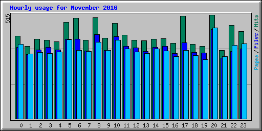 Hourly usage for November 2016