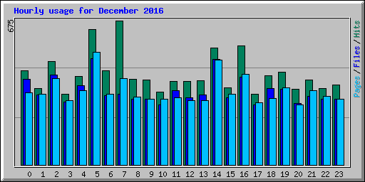 Hourly usage for December 2016