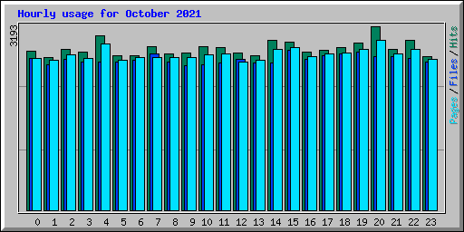 Hourly usage for October 2021