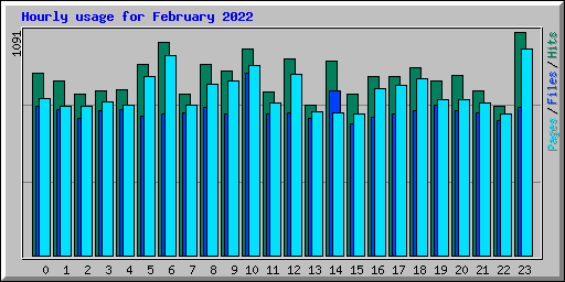 Hourly usage for February 2022
