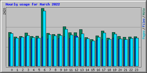 Hourly usage for March 2022