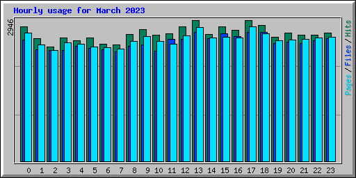 Hourly usage for March 2023