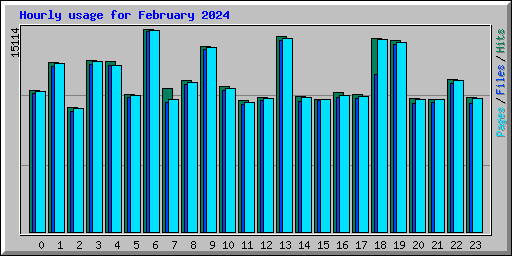 Hourly usage for February 2024